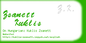 zsanett kuklis business card